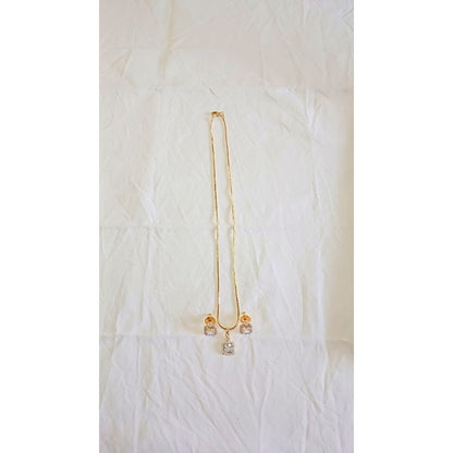 Gold Ekavali Diamond Pendant Set