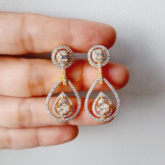 American Diamond Gold Erisha Drop Earrings