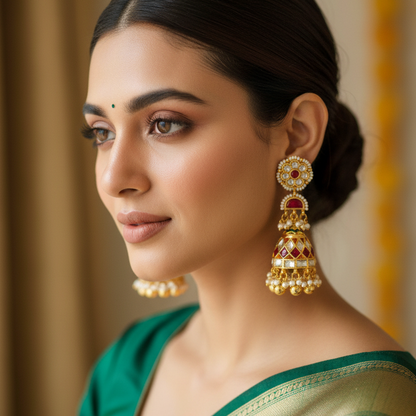 Gold Gaytri KundanJhumki