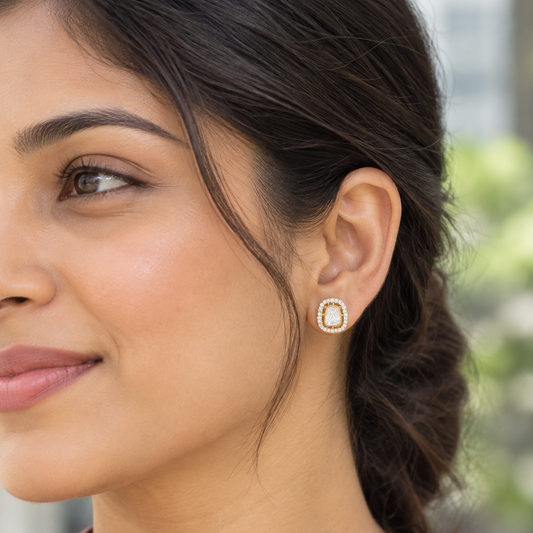 Gold Hansika Kundan Studs