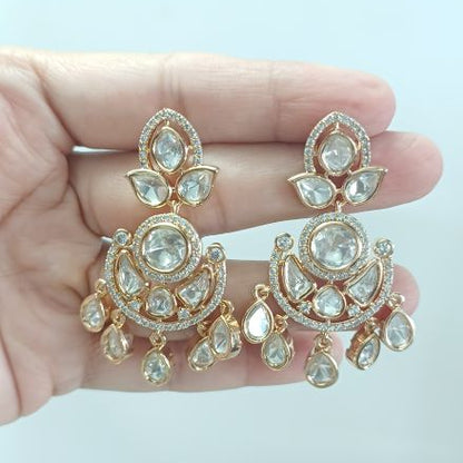 Gold Harshi Kundan Chandbali