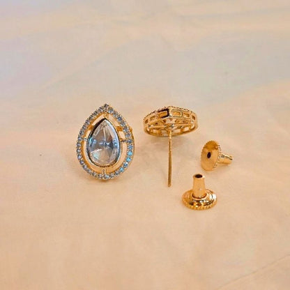 Gold Heeya Kundan Studs