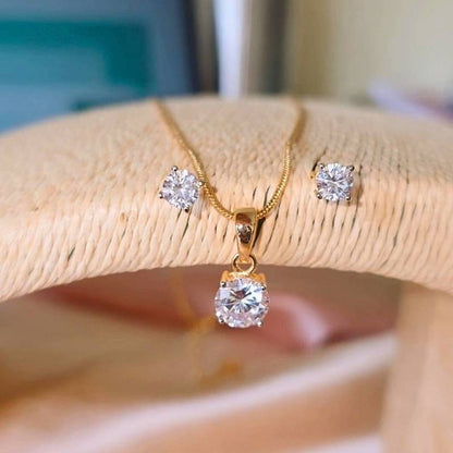 Gold Irya Diamond Pendant Set