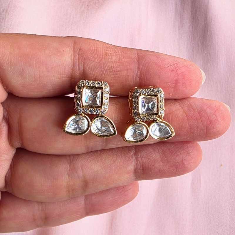 Gold Jala Kundan Studs