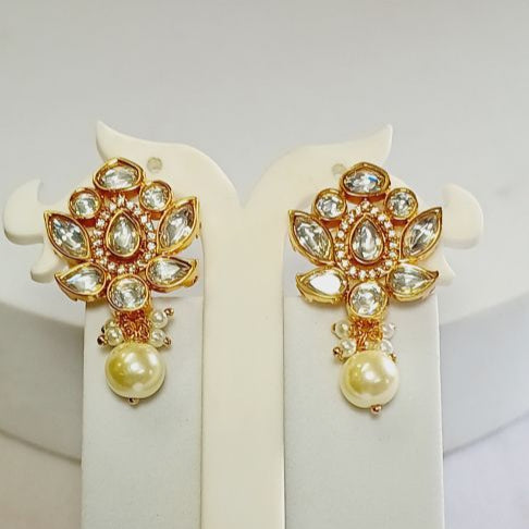 Gold Jalpi Kundan Studs Earrings