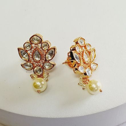 Gold Jalpi Kundan Studs