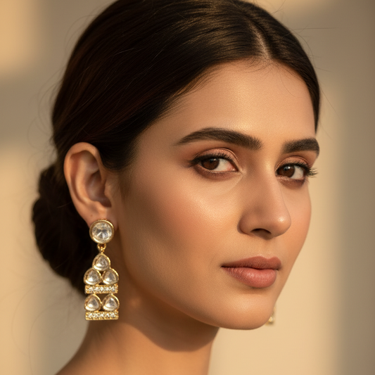 Gold Jigna Kundan Drop