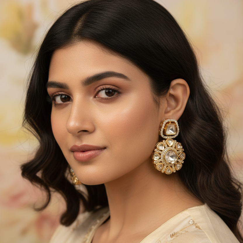 Gold Kashvi Kundan Drop