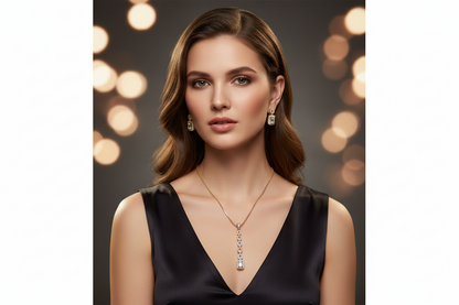 Gold Kayra Diamond Pendant Set