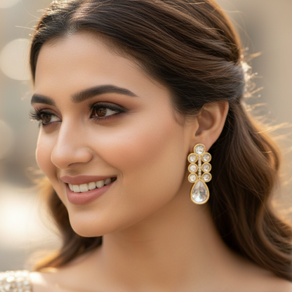 Gold Khushi Kundan Drop