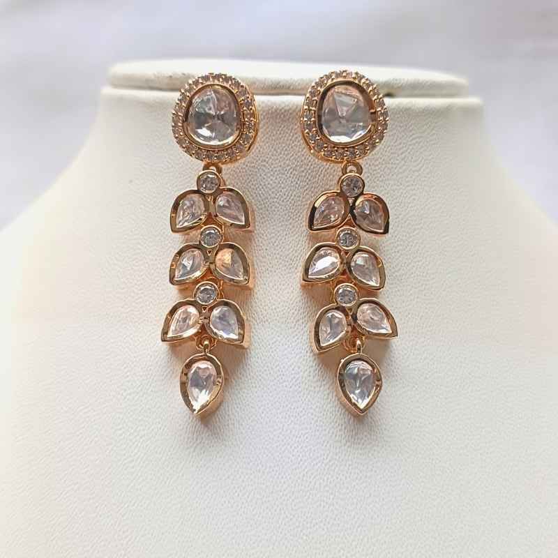 Gold Kundan Charmi Danglers