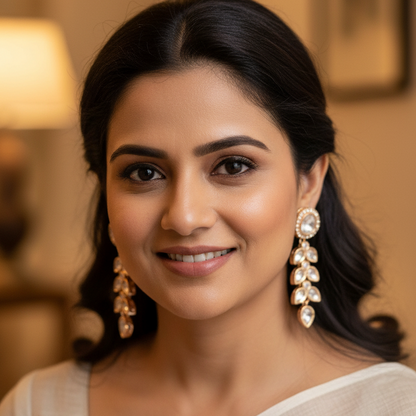 Gold Kundan Charmi Danglers