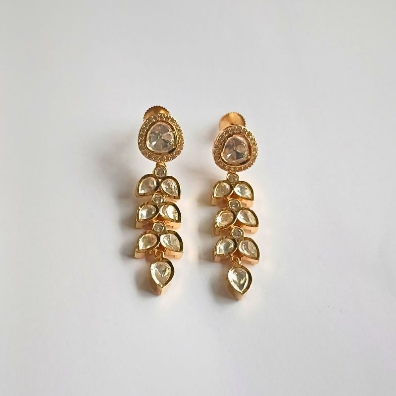 Gold Kundan Charmi Danglers