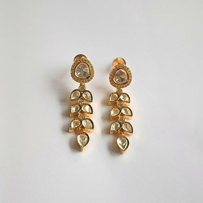 Gold Kundan Charmi Danglers