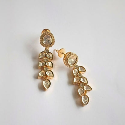 Gold Kundan Charmi Danglers