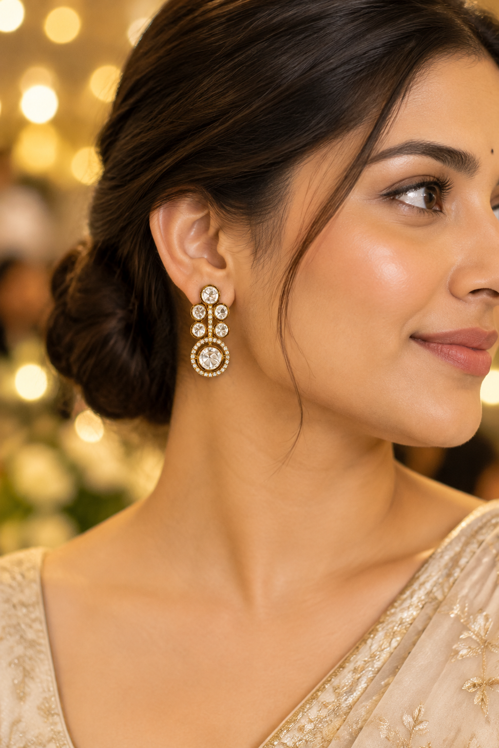 Gold Lalita Kundan Drop