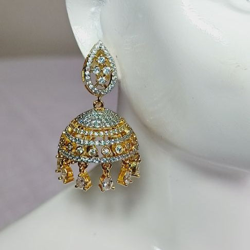 Gold Lila Jhumkis