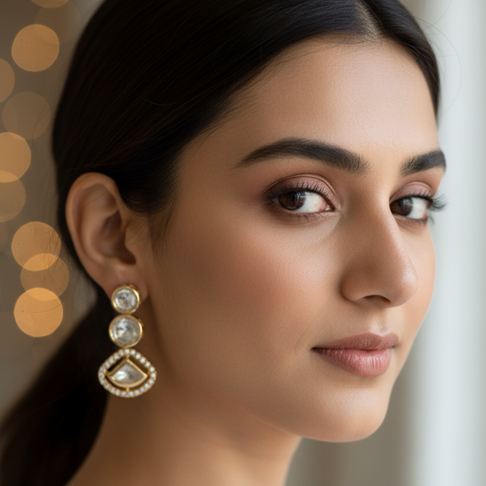 Gold Lyla Kundan Drop