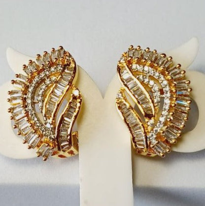 American Diamond Gold Madhu Bali Earrings