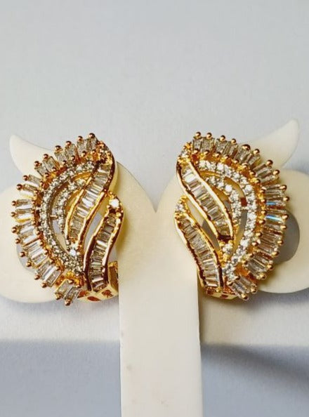 American Diamond Gold Madhu Bali Earrings