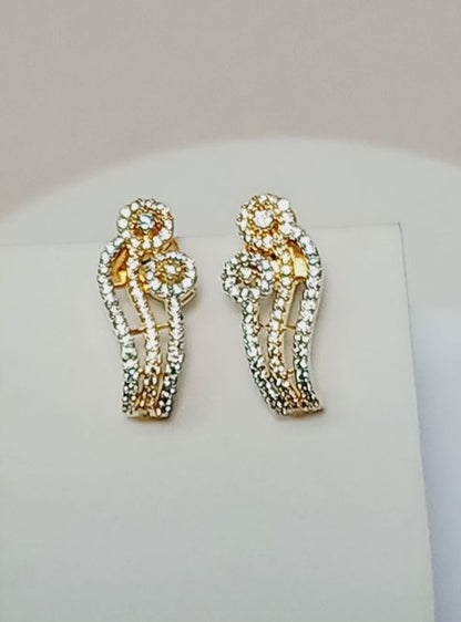American Diamond Gold Maya Bali Earrings