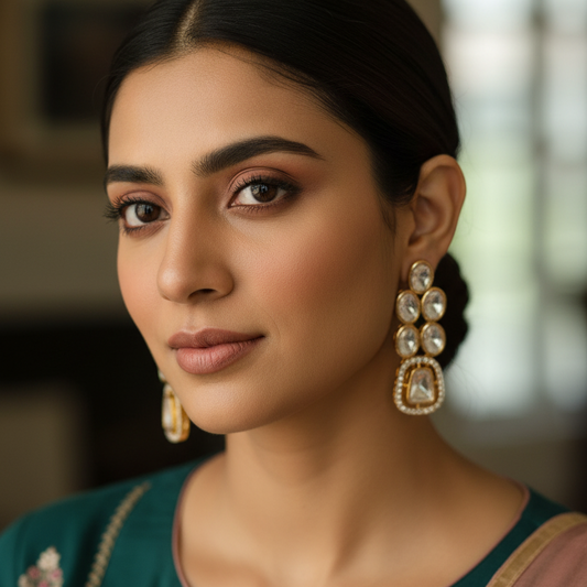 Gold Mayah Kundan Drop