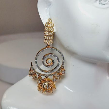 Gold Mihira Chandbali Jhumkis