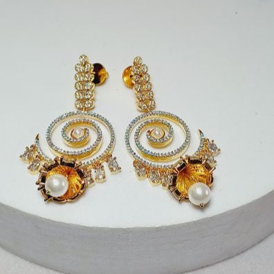 Gold Mihira Chandbali Jhumkis