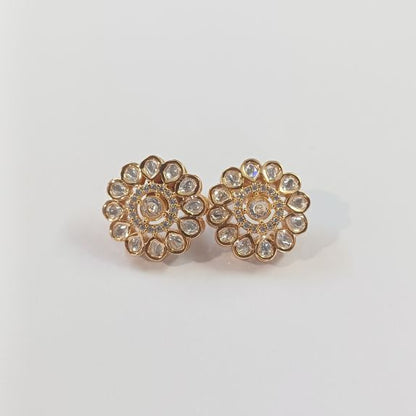 Gold Miraal Kundan Studs