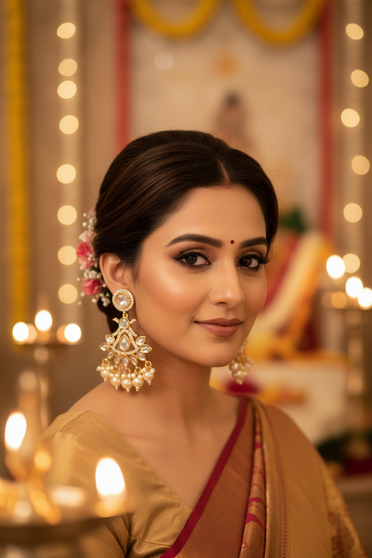 Gold Nihan Kundan Dangle