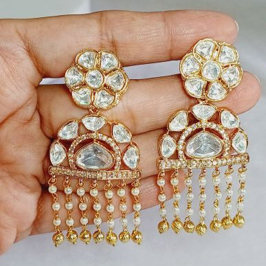 Gold Nisha Kundan Dangler