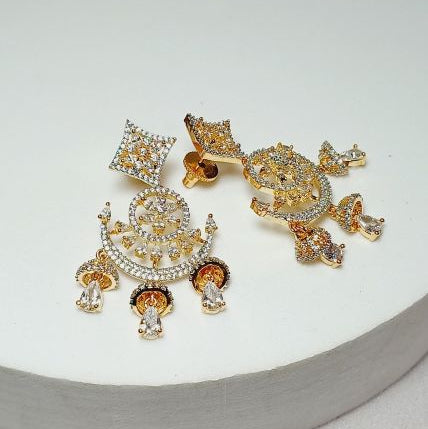 Gold Nurvi Chandbali Jhumki