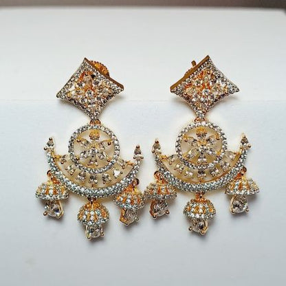 Gold Nurvi Chandbali Jhumki