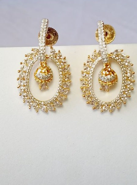 American Diamond Gold Nysa Drop Earrings