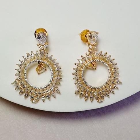 American Diamond Gold Payal Chandbalis