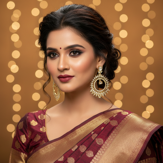 Gold Payal Chandbali