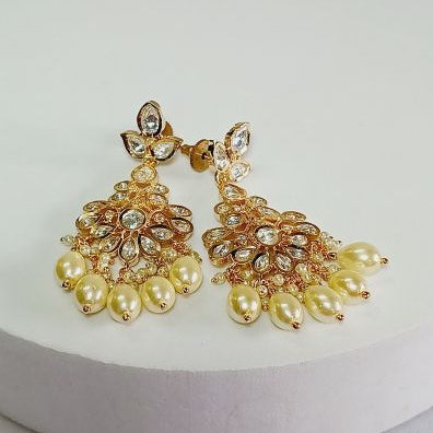 Gold Radha Kundan Danglers