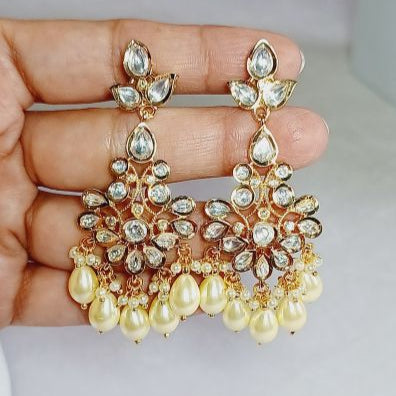 Gold Radha Kundan Danglers