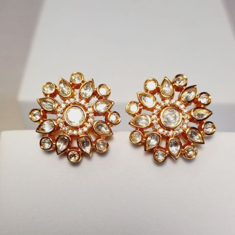 Gold Reya Kundan Studs