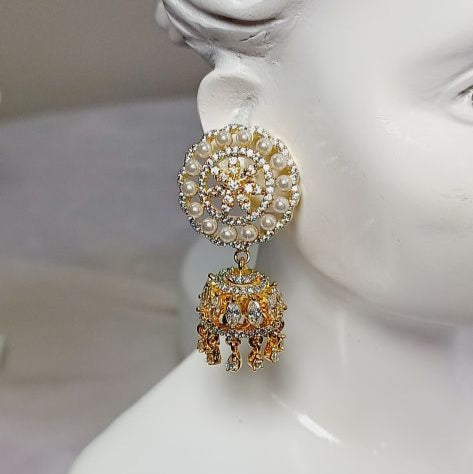 Gold Saisha Stud Jhumkis