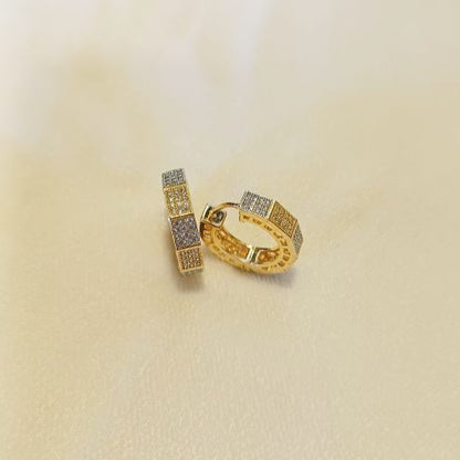 Gold Shloka Diamond Hoops