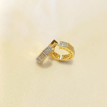 Gold Shloka Diamond Hoops