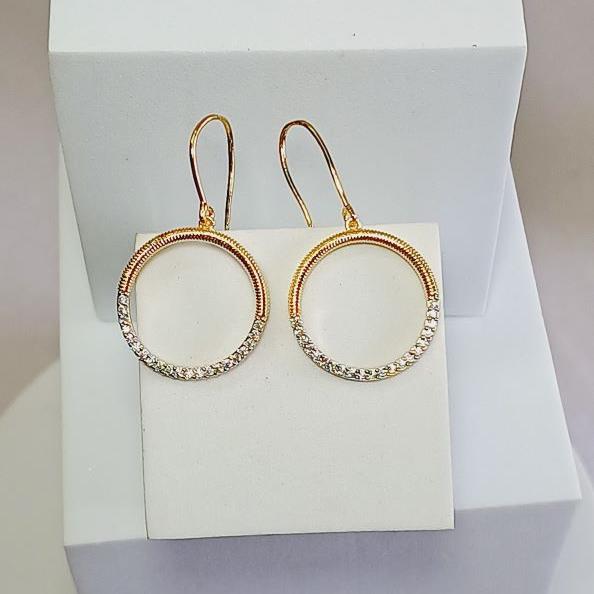 American Diamond Gold Sonia Hoop Earrings