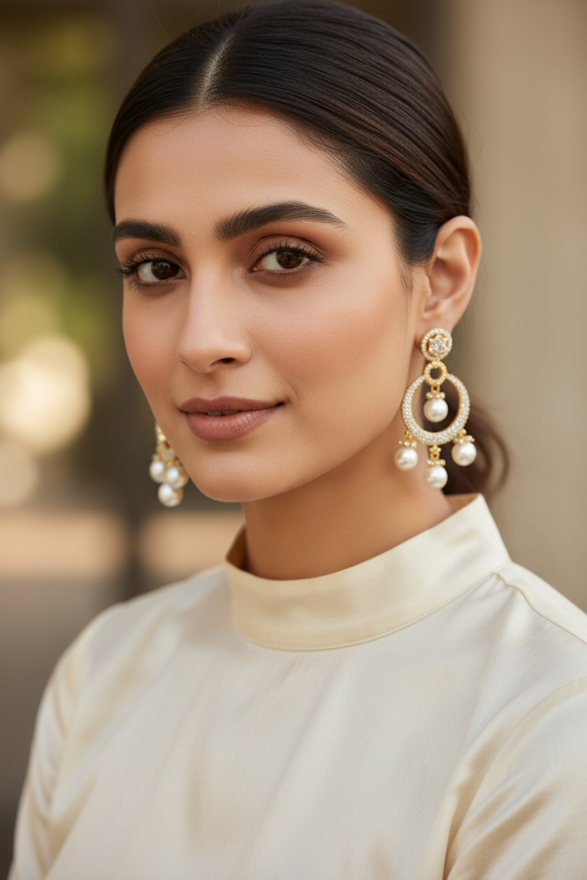 Gold Tanhi Daimond Danglers