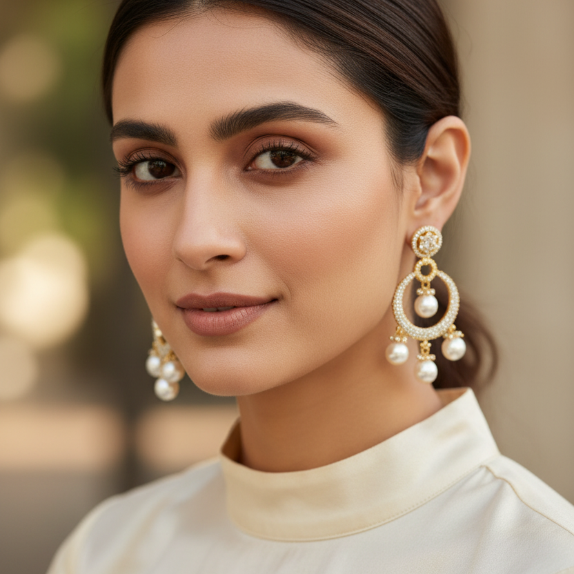 Gold Tanhi Daimond Danglers