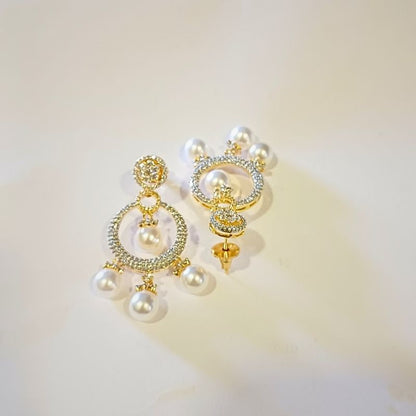 Gold Tanhi Daimond Danglers