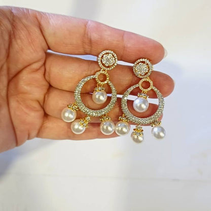 Gold Tanhi Daimond Danglers