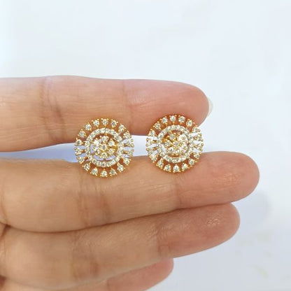 American Diamond Gold Tarita Studs Earrings