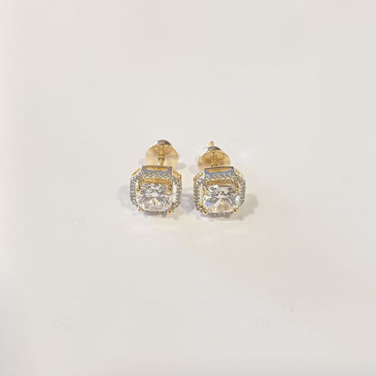 American Diamond Gold Tisya Studs Earrings