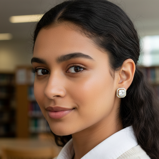 Gold Tisya Diamond Studs